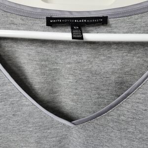 WHBM Gray V-Neck Women's Top Extra Small